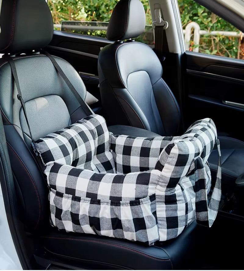 Travel Booster Car Seat – Cozy, Secure, and Stylish for Every Pet Adventure!
